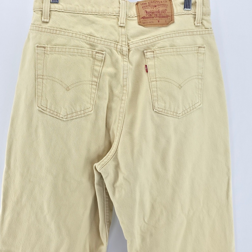 Levis Vintage 90s Tapered Jeans Women 12 M Sand Tan High Waisted Made in USA 550 - Picture 15 of 15
